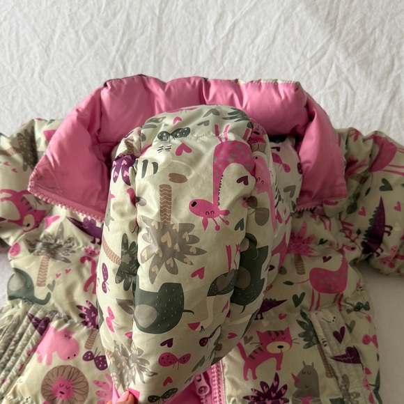 Pink Kids Print Puffer Jacket - Picture 11 of 11